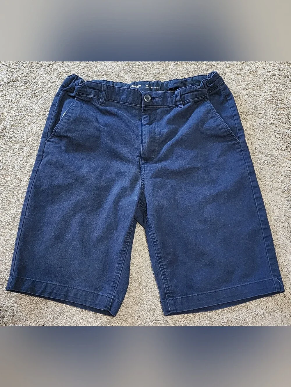 Boys Size 16 Plus Adjustable Built In Flex Navy Uniform Shorts (x2), Old Navy